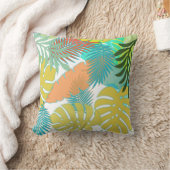 PixDezines熱帯雨林/モンステラ/ディーイ背景 クッション (ブランケット)