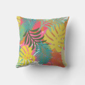 PixDezines熱帯雨林/モンステラ/ディーイ背景 クッション (裏面)