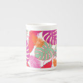 PixDezines熱帯雨林/DIY背景色 ボーンチャイナマグカップ (正面)