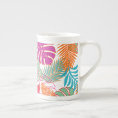 PixDezines熱帯雨林/DIY背景色 ボーンチャイナマグカップ (右)
