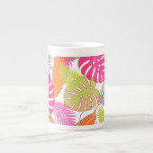 PixDezines熱帯雨林/DIY背景色 ボーンチャイナマグカップ (正面)