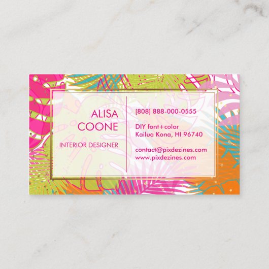 PixDezines熱帯雨林/DIY背景色 名刺 (裏面)