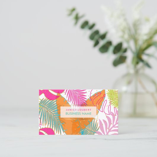 PixDezines熱帯雨林/DIY背景色 名刺 (スタンド正面)