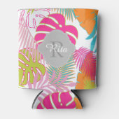 PixDezines熱帯雨林/DIY背景色 缶クーラー (正面)