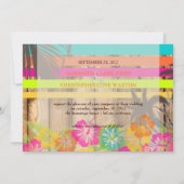 PixDezines熱帯/ビーチのグランジテーマ/DIYカラー 招待状 (裏面)