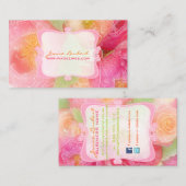 PixDezines牡丹のブケッツ/diy背景 名刺 (正面/裏面)