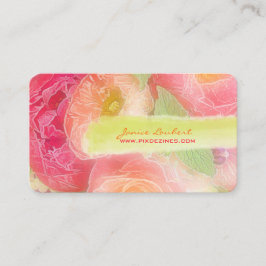 PixDezines牡丹のブケッツ/diy背景 名刺