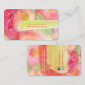 PixDezines牡丹のブケッツ/diy背景 名刺 (正面/裏面)