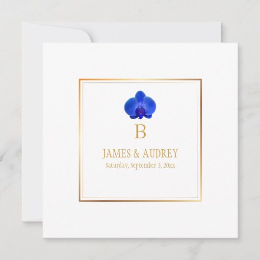 PixDezines王室のブルーラン/ファレノプシス 招待状 (正面)
