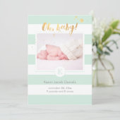 PixDezines生誕アナウンス/DIYcolorのストライプ 案内状 (スタンド正面)