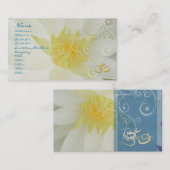 PixDezines白い蓮/水ユリ+真珠の渦 名刺 (正面/裏面)