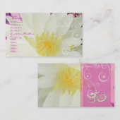 PixDezines白い蓮/水ユリ+真珠の渦 名刺 (正面/裏面)