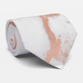 PixDezines白大理石+ローズフェイクゴールドベインネック ネクタイ (ロール)