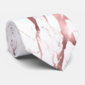 PixDezines白大理石+ローズフェイクゴールドベイン ネクタイ (ロール)