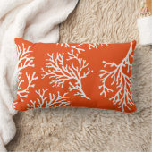 PixDezines白+青サンゴ/ダイバックグラウンド ランバークッション (ブランケット)