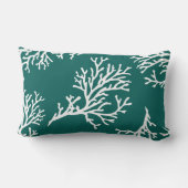 PixDezines白+青サンゴ/ダイバックグラウンド ランバークッション (裏面)