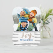 PixDezines目まいがする銀ストライプのホリデーカード シーズンカード (スタンド正面)