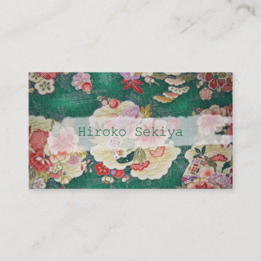 PixDezines着物/フェイクちりめん/オーレンダー 名刺 (正面)