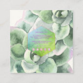 PixDezines砂漠バラ多肉質の水彩 スクエア名刺 (裏面)