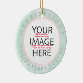 PixDezines私たちの初めてのクリスマス写真/DIYカラー セラミックオーナメント (右)