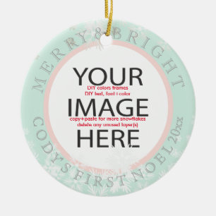 PixDezines私たちの初めてのクリスマス写真/DIYカラー セラミックオーナメント