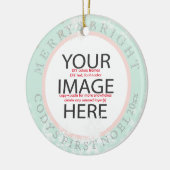 PixDezines私たちの初めてのクリスマス写真/DIYカラー セラミックオーナメント (左)