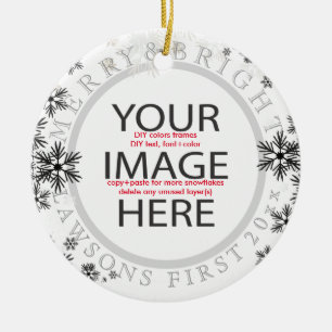 PixDezines私達の最初christmas/DIY色 セラミックオーナメント