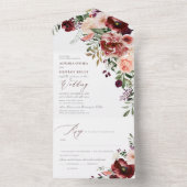 PixDezines秋の恋H2マルサラ素朴レッド オールインワン招待状 (内側)