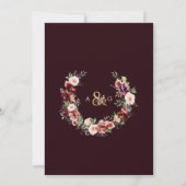 PixDezines秋の愛H2マルサラ赤い花 招待状 (裏面)