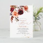 PixDezines秋の水の色の花ブライダルシャワー 招待状 (スタンド正面)