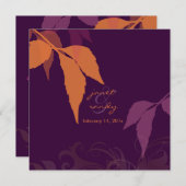 PixDezines秋の葉/ナス/DIY背景 招待状 (正面/裏面)