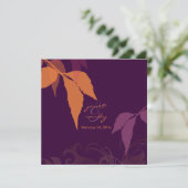 PixDezines秋の葉/ナス/DIY背景 招待状 (スタンド正面)