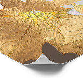 PixDezines秋の葉/フェイク金ゴールド/座席表 ポスター (角)