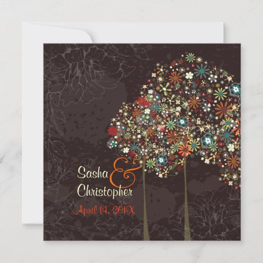 PixDezines秋の開花 招待状 (正面)