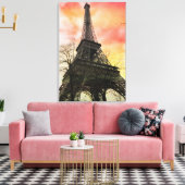 PixDezines秋パリ、エッフェルタワー キャンバスプリント (インサイチュ (リビング))
