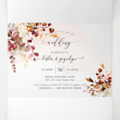 PixDezines秋素朴ユーカリ 三つ折り招待状 (内部中)