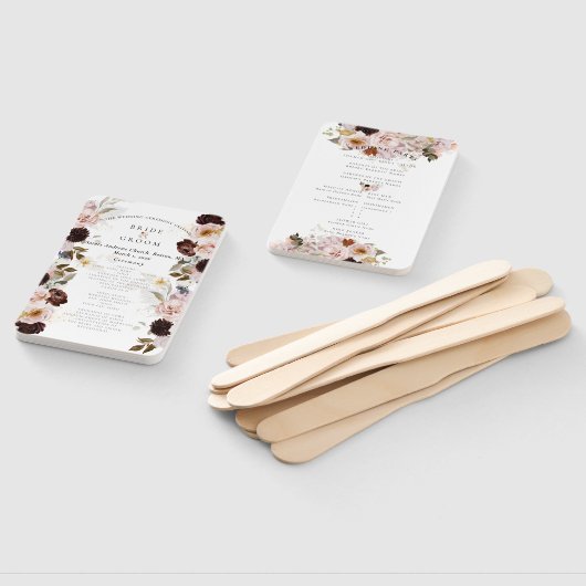 PixDezines素朴水彩秋の花 ハンドファン (組立なし)