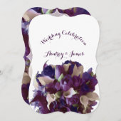 PixDezines紫のチューリップ/カラユリ 招待状 (正面/裏面)