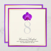 PixDezines紫のラン/テーブル番号 招待状 (正面/裏面)