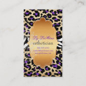 PixDezines紫のヴィンテージ+cheetah+zebra 名刺 (裏面)