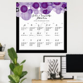 PixDezines紫の紙ランタン/シーティングチャート ポスター (ホームオフィス)