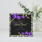 PixDezines紫の蘭/ブライダル/日の背景 招待状 (スタンド正面)