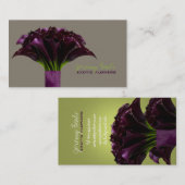 PixDezines紫色のカラ/ディーディ背景色 名刺 (正面/裏面)