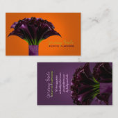 PixDezines紫色のカラ/ディーディ背景色 名刺 (正面/裏面)
