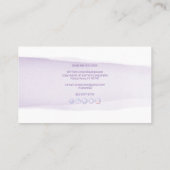 PixDezines紫色の水彩ブラシストローク 名刺 (裏面)