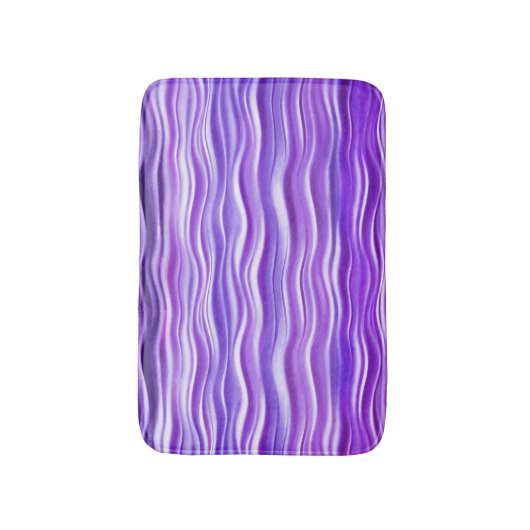 PixDezines紫色の波 バスマット (正面縦)