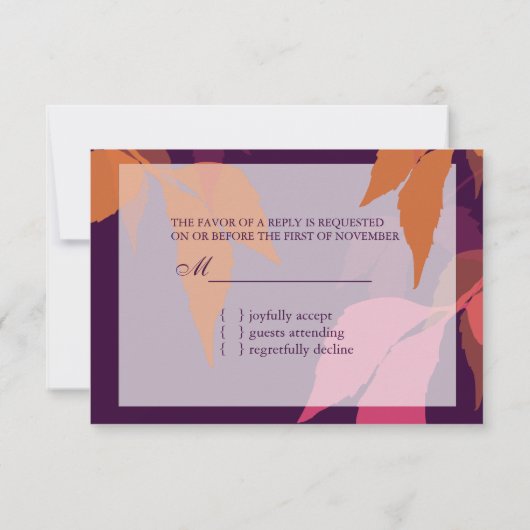 PixDezines紫+ピンク秋 出欠カード (裏面)