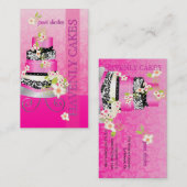 PixDezines結婚のケーキ/ベーカリー/デイカラー 名刺 (正面/裏面)