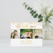 PixDezines結婚のユー感謝してい/フェイク金ゴールド ポストカード (スタンド正面)