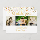 PixDezines結婚のユー感謝してい/フェイク金ゴールド ポストカード (正面/裏面)